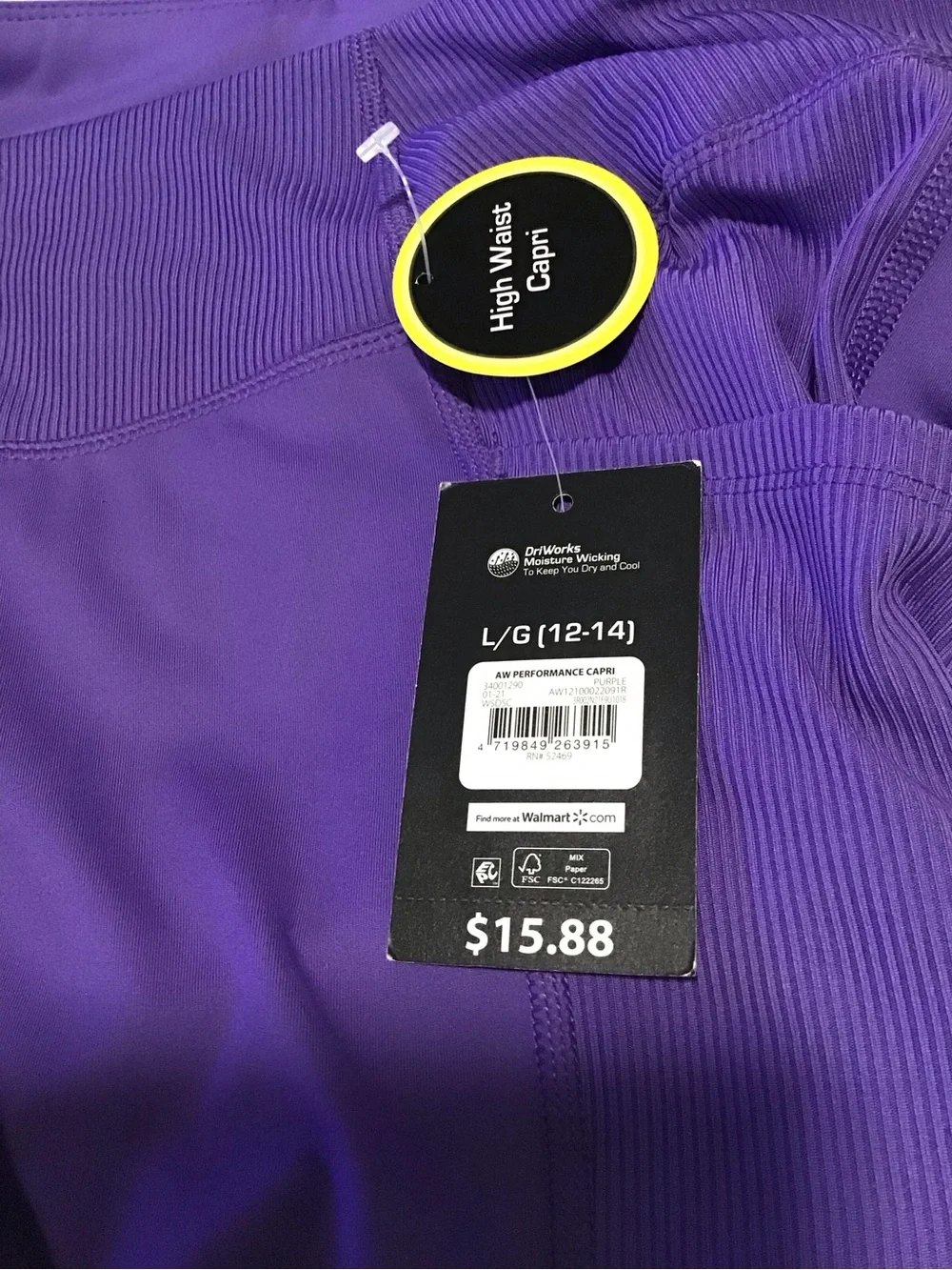 Athletic Works Purple Performance Leggings
